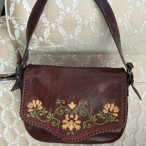 Boho style Preston & York leather handbag